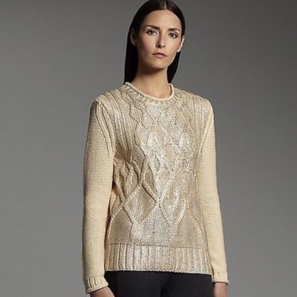 Narsico Rodriguez Gold Cable Knit Sweater. - Picture 1 of 7